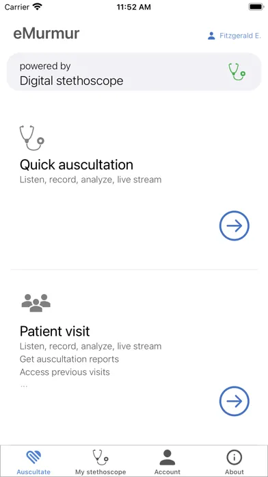 Capturas de tela do eMurmur®