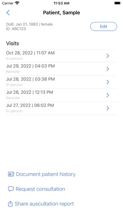 Capturas de tela do eMurmur®