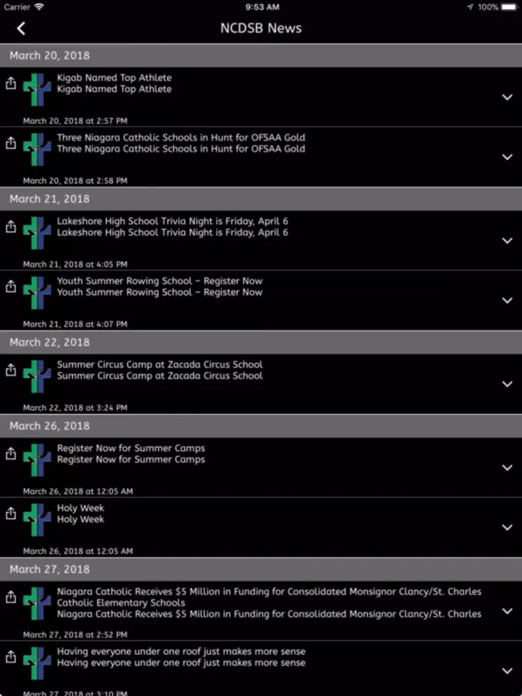 Tangkapan skrin Denis Morris Catholic iPad 