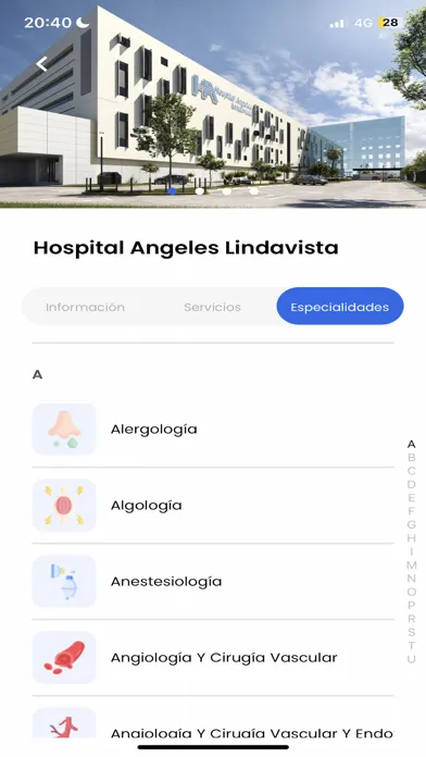 Capturas de tela do Angeles Digital Pacientes