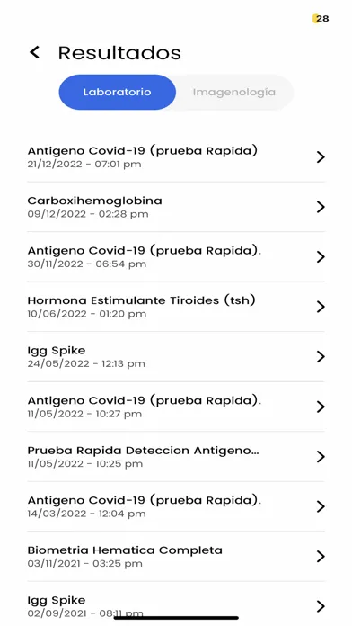 Capturas de tela do Angeles Digital Pacientes