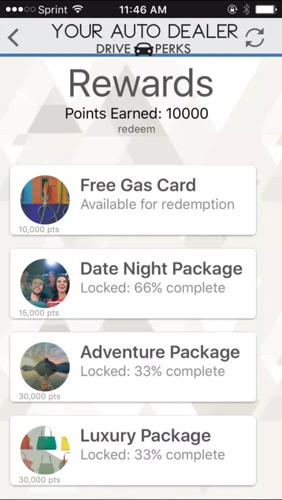 Drive Perks Loyalty App Screenshots
