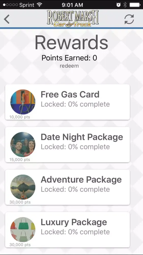 Robert Marsh Car and Trucks - Loyalty and Rewards Screenshots