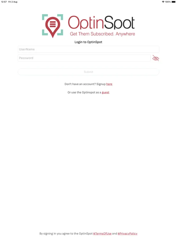 OptinSpot iPad  স্ক্রিনশট
