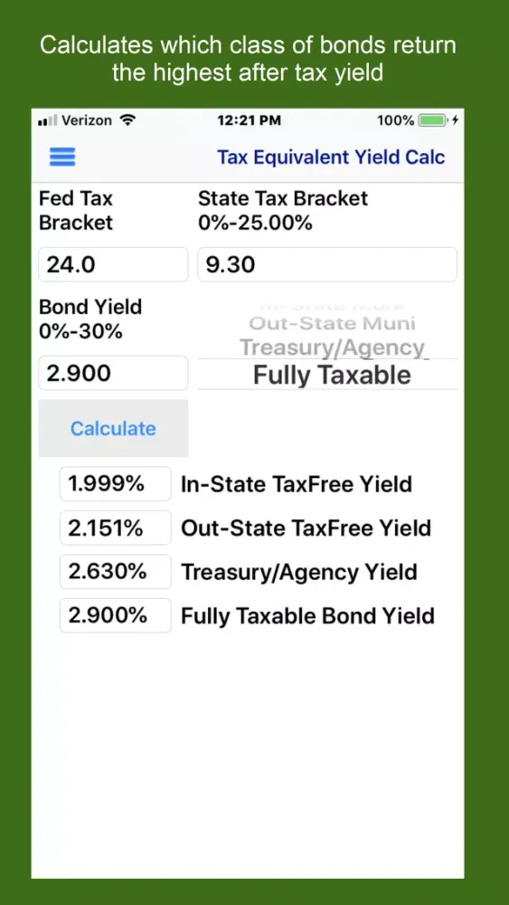 Tax Equivalent Yield Calc স্ক্রিনশট