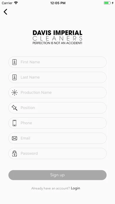Tangkapan layar Davis Imperial Production App