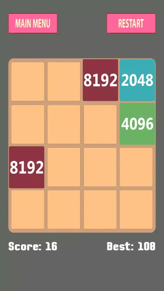 Ảnh chụp màn hình của 2048 Reverse Challenge - Math Thinking and Matching Puzzle Game
