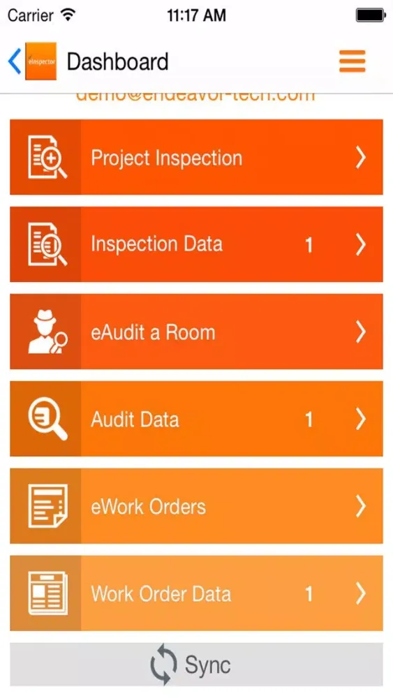 eInspector Endeavor 스크린샷
