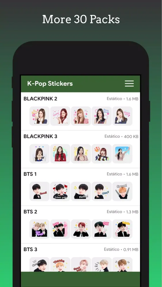 WaStickers - KPop Korean BT25应用截图