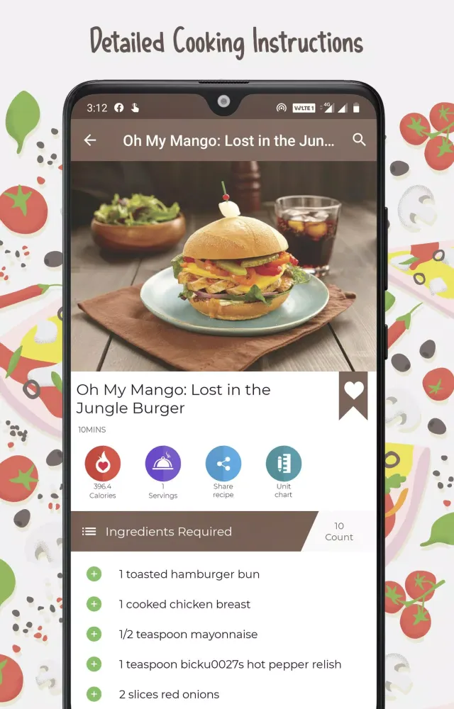 Capturas de pantalla de Burger and Pizza Recipes