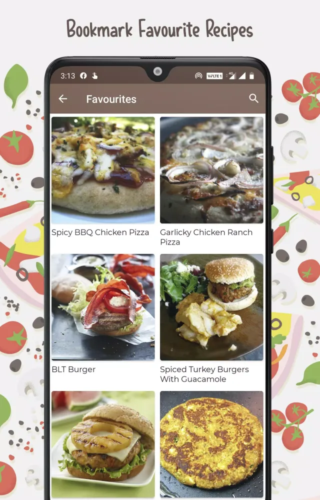 Capturas de pantalla de Burger and Pizza Recipes