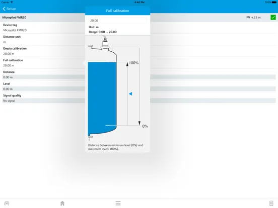 Скриншоты Endress+Hauser SmartBlue iPad 