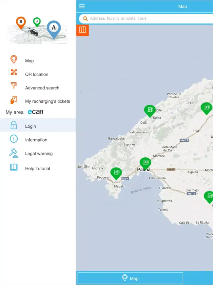 Ảnh chụp màn hình của Endesa Self-Charge Club iPad 