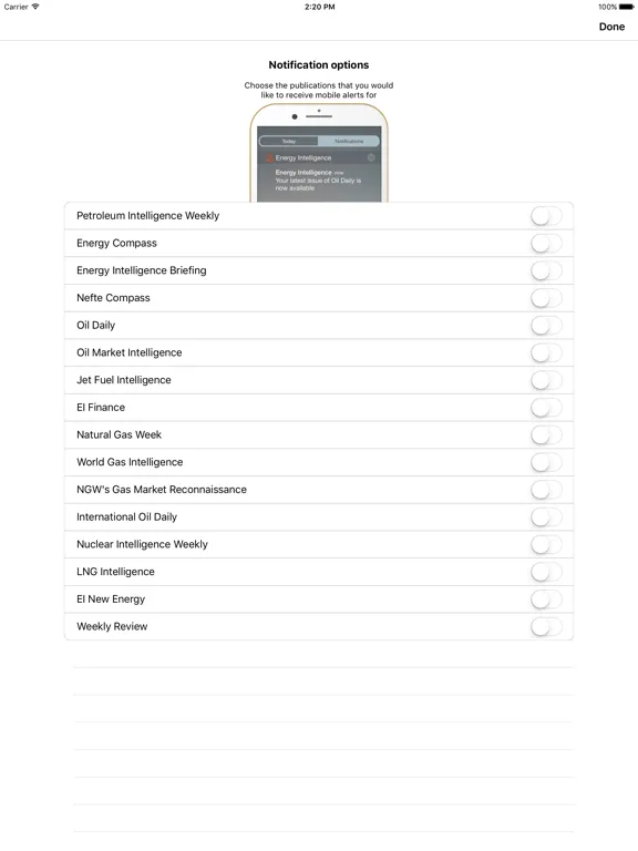 Energy Intelligence iPad  Ekran Görüntüleri