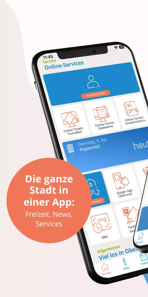 Capturas de tela do TaunaApp Oberursel