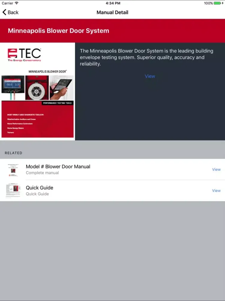 Zrzuty ekranu TEC Catalog iPad 