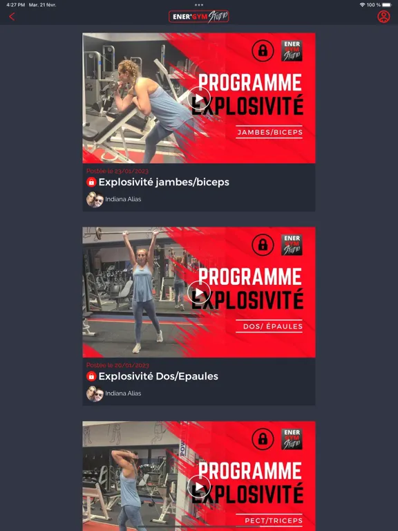 Tangkapan skrin Energym Studio iPad 