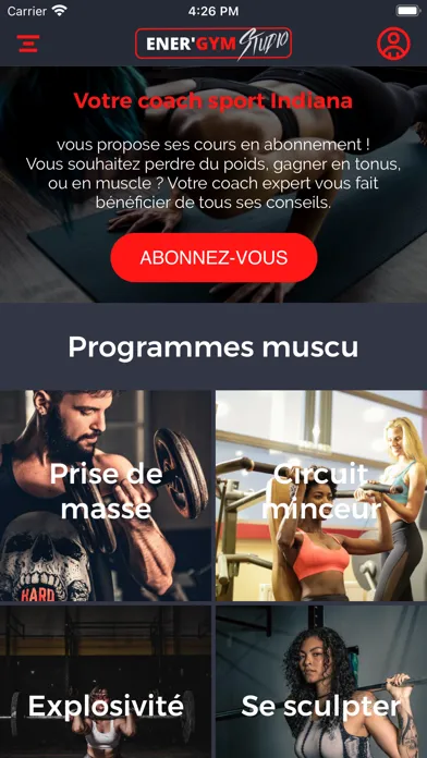 Tangkapan skrin Energym Studio