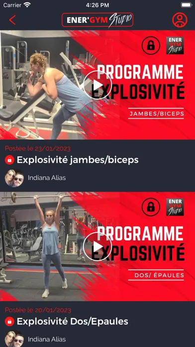 Tangkapan skrin Energym Studio