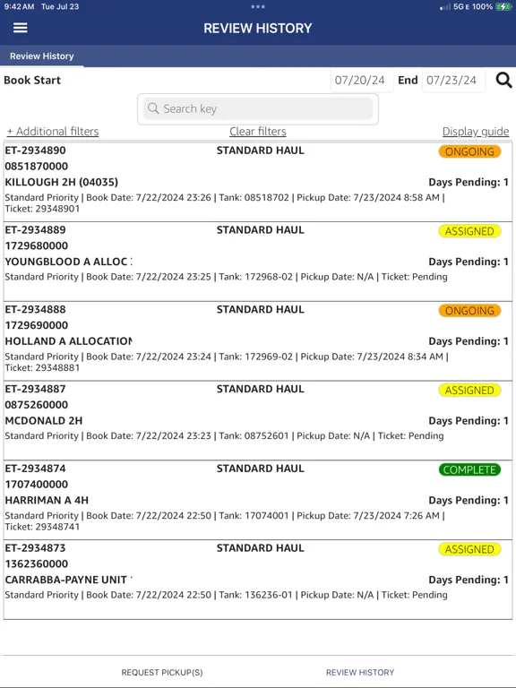 Ảnh chụp màn hình của ET OrderUp iPad 