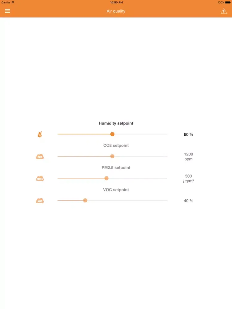 Capturas de pantalla de WiseAir Ventilation iPad 