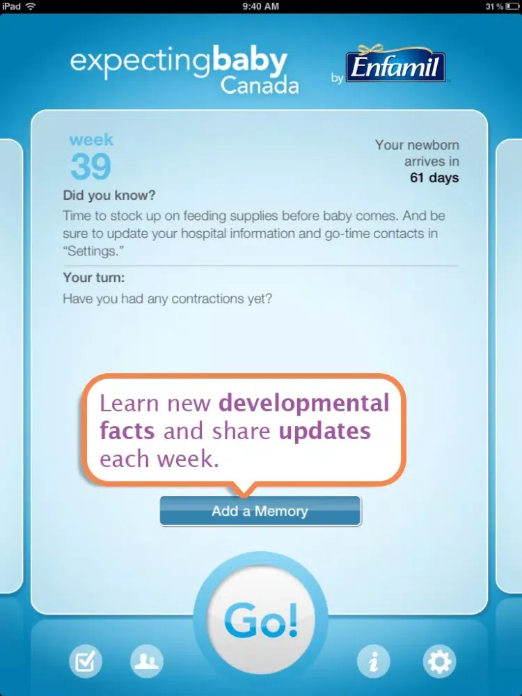 Ảnh chụp màn hình của ExpectingBaby Canada by Enfamil® iPad 