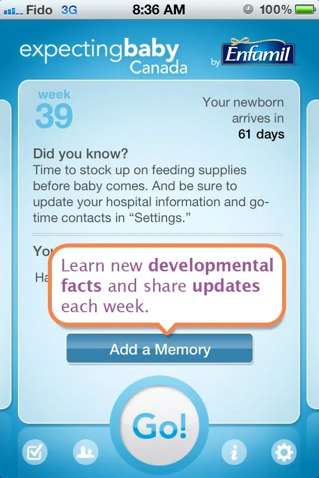 Ảnh chụp màn hình của ExpectingBaby Canada by Enfamil®