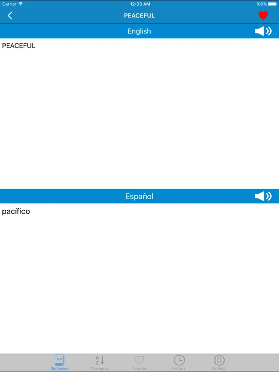 Capturas de tela do Spanish to English & English to Spanish Dictionary iPad 