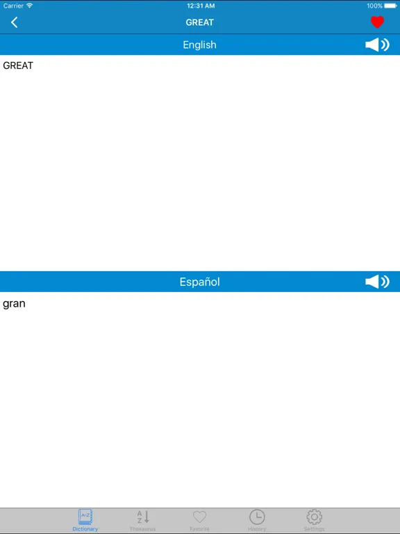 Capturas de tela do Spanish to English & English to Spanish Dictionary iPad 