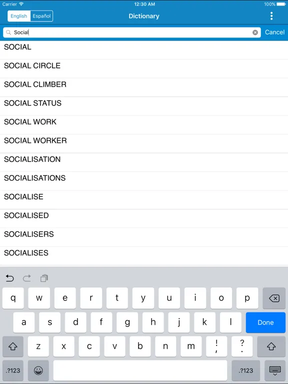 Capturas de tela do Spanish to English & English to Spanish Dictionary iPad 