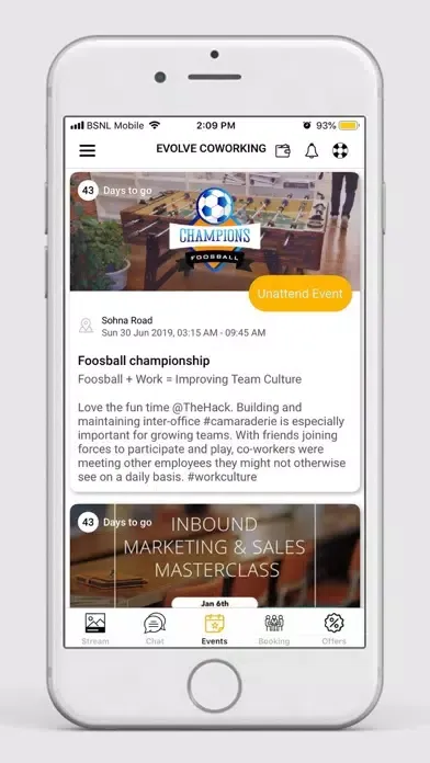 Capturas de tela do Evolve Coworking