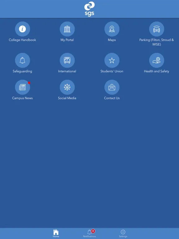 Zrzuty ekranu SGS Student Handbook iPad 