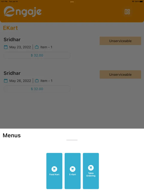 ภาพหน้าจอของ Engaje Business iPad 