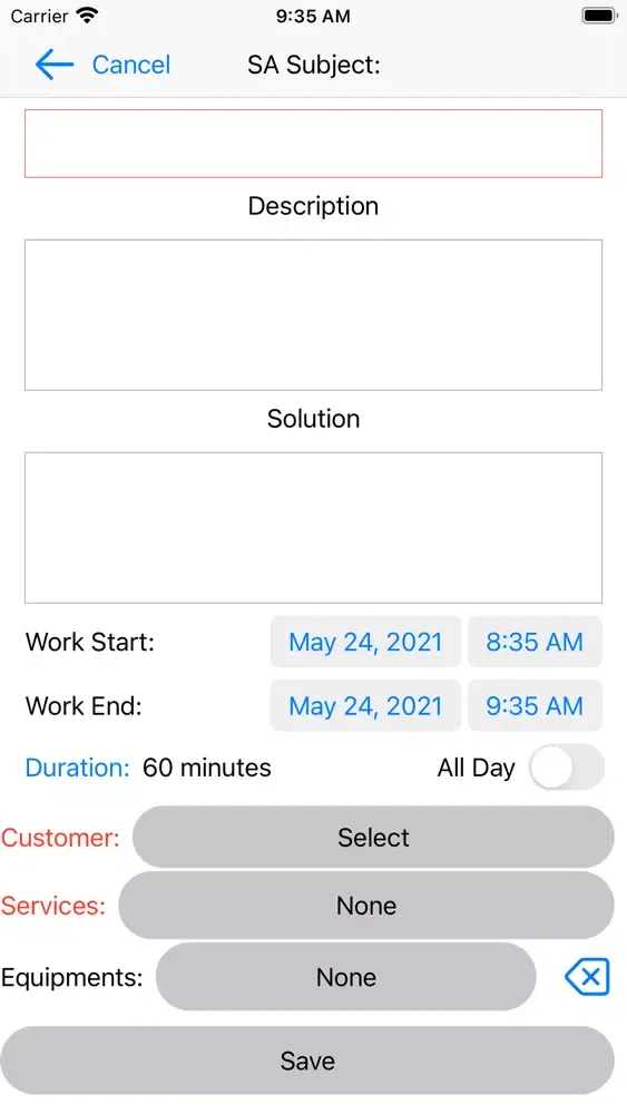 Field Services Dynamics CRM スクリーンショット