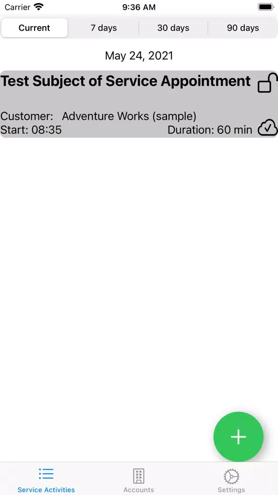Field Services Dynamics CRM スクリーンショット