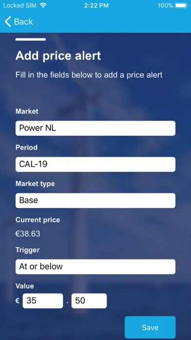 Tangkapan skrin ENGIE Market Prices