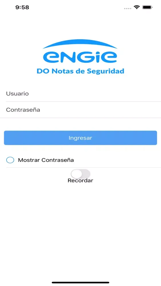 ภาพหน้าจอของ ENGIE Notas de Seguridad