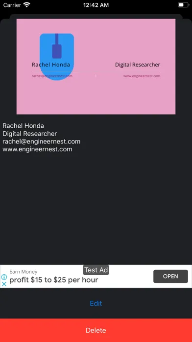 Tangkapan layar Business Card Holder