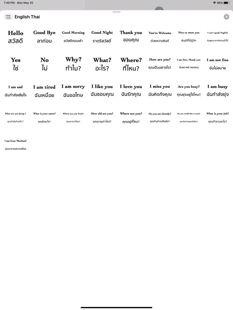 Capturas de pantalla de English Thai Stickers iPad 
