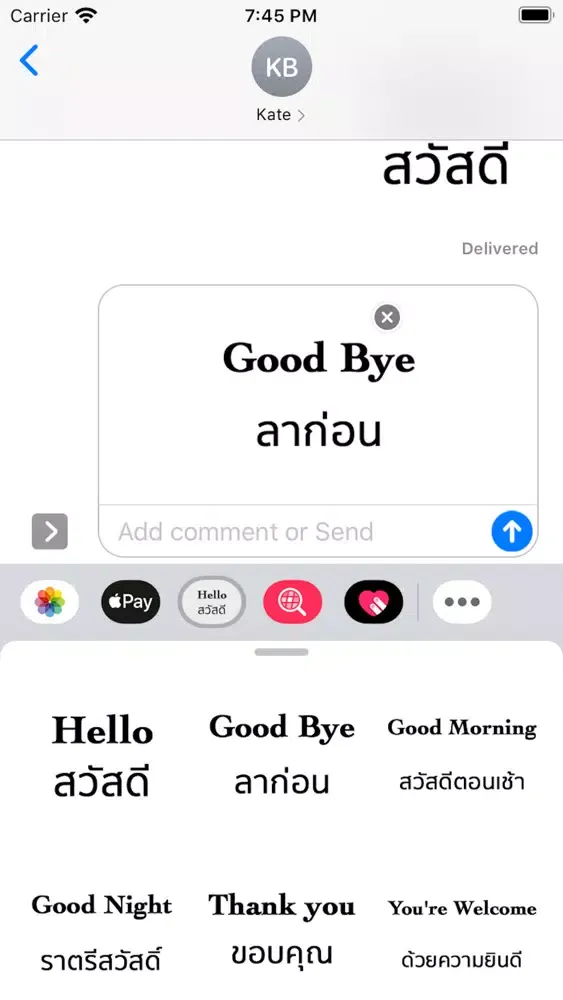 Capturas de pantalla de English Thai Stickers