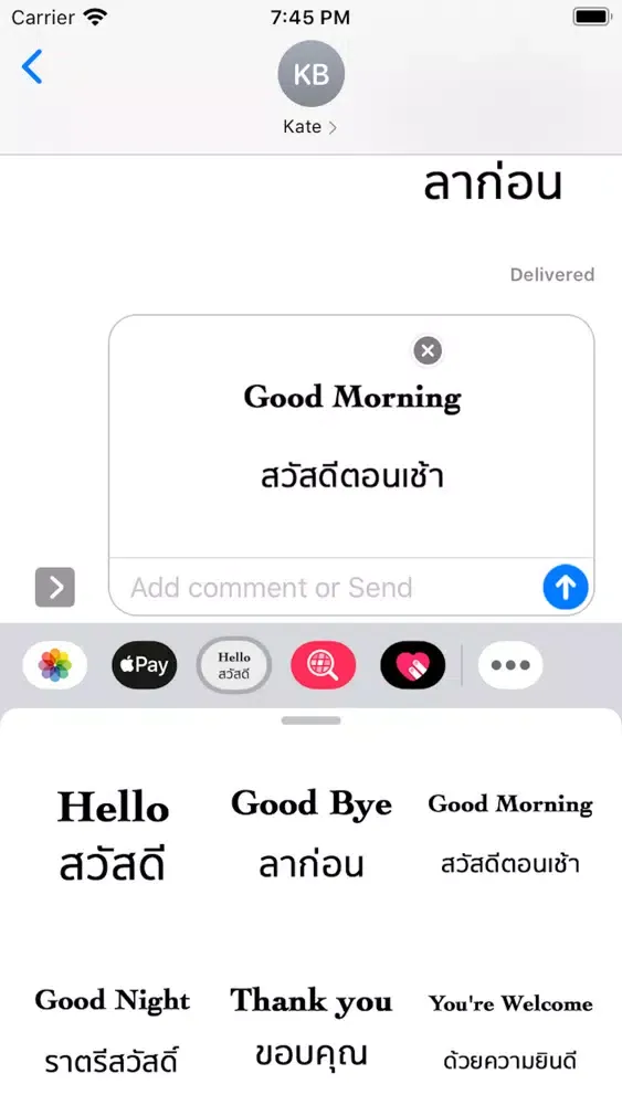 Capturas de pantalla de English Thai Stickers