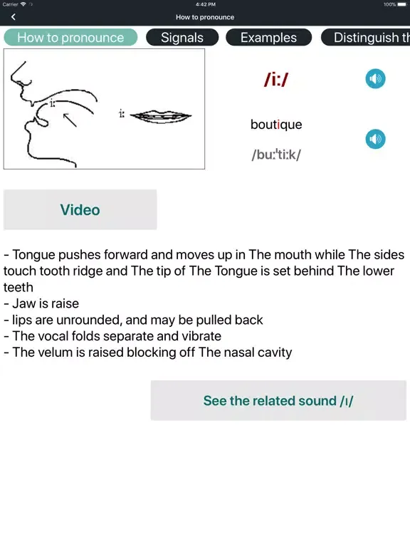 ภาพหน้าจอของ English Pronunciation IPA iPad 