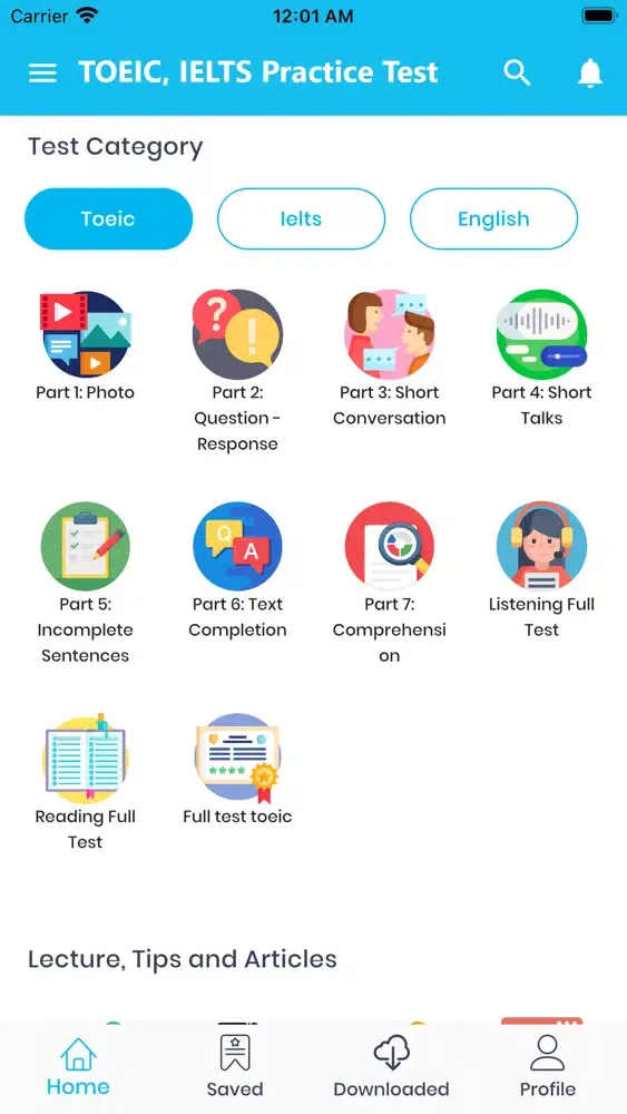Скриншоты TOEIC, IELTS Practice Test