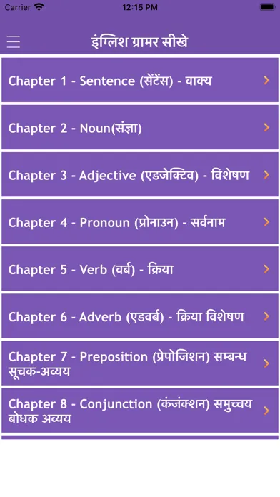Capturas de pantalla de English Grammar Speaking Hindi