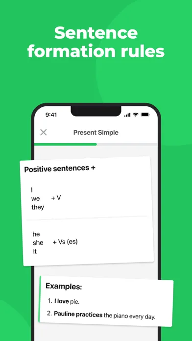 Capturas de tela do English Grammar Course -Tenses