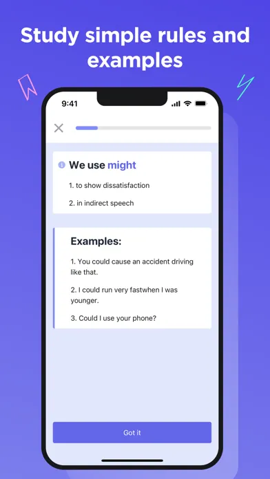 Zrzuty ekranu English Verbs: Grammar test