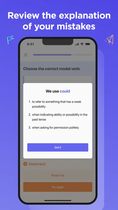 Zrzuty ekranu English Verbs: Grammar test