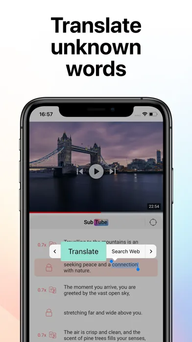 SubTune: Language Learning Screenshots