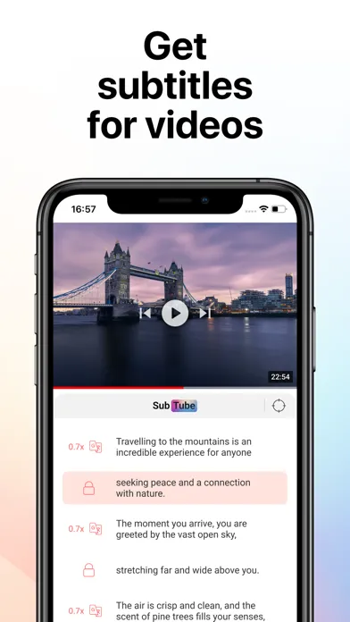 SubTune: Language Learning Screenshots