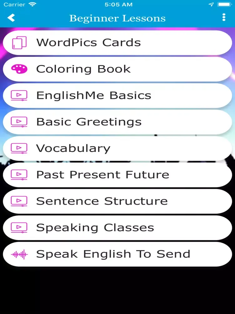 Tangkapan layar EnglishMe iPad 